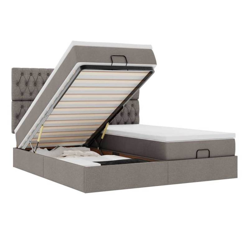 vidaXL Bett Ottoman-Bett mit Matratzen & LEDs Taupe 160x200 cm Stoff vidaXL Bett Ottoman-Bett mit Matratzen & LEDs Taupe 160x200 cm Stoff von vidaXL