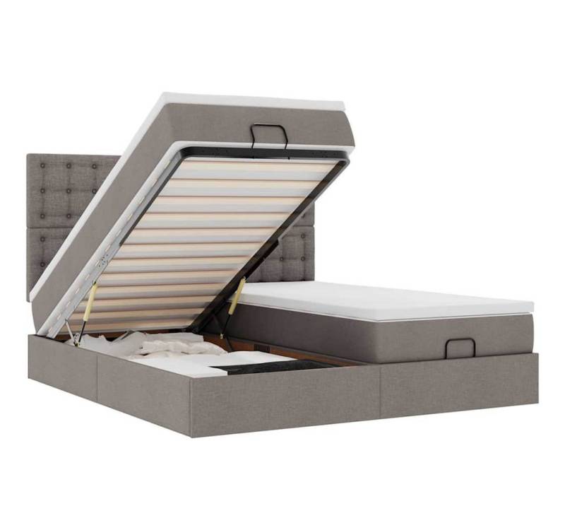 vidaXL Bett Ottoman-Bett mit Matratzen & LEDs Taupe 160x200 cm Stoff vidaXL Bett Ottoman-Bett mit Matratzen & LEDs Taupe 160x200 cm Stoff von vidaXL