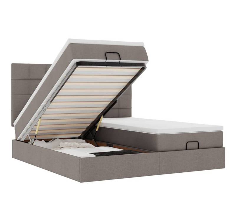 vidaXL Bett Ottoman-Bett mit Matratzen & LEDs Taupe 180x200 cm Stoff vidaXL Bett Ottoman-Bett mit Matratzen & LEDs Taupe 180x200 cm Stoff von vidaXL