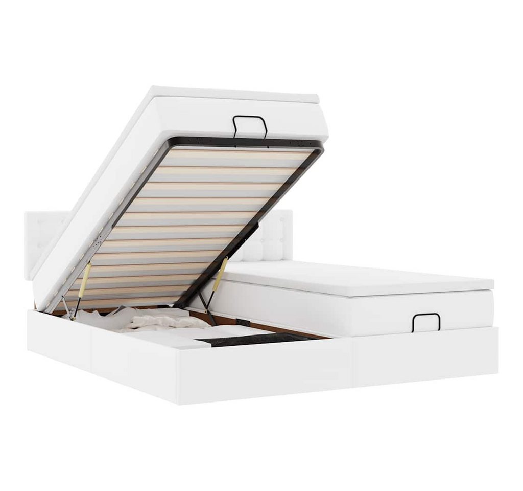 vidaXL Bett Ottoman-Bett mit Matratzen & LEDs Weiß 200x200 cm Kunstleder vidaXL Bett Ottoman-Bett mit Matratzen & LEDs Weiß 200x200 cm Kunstleder von vidaXL