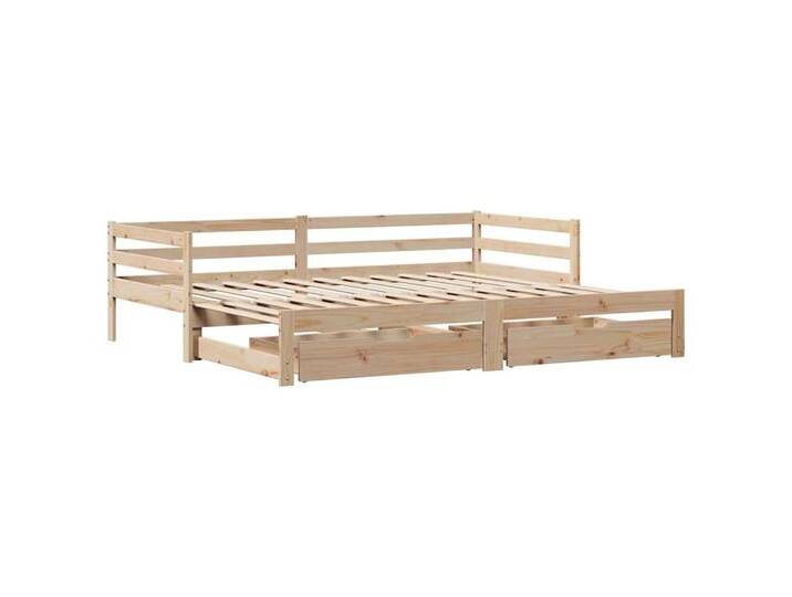 vidaXL Bett Tagesbett Ausziehbar mit Schubladen ohne Matratze 80x200 cm, braun von vidaXL