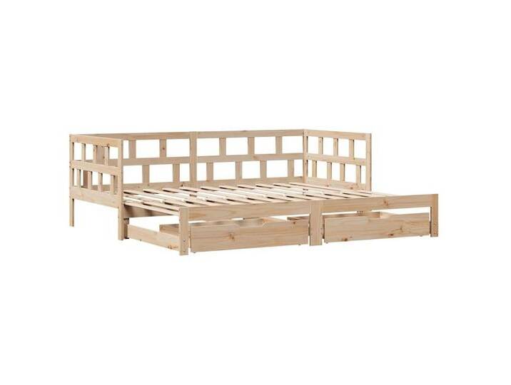vidaXL Bett Tagesbett Ausziehbar mit Schubladen ohne Matratze 80x200 cm, braun von vidaXL