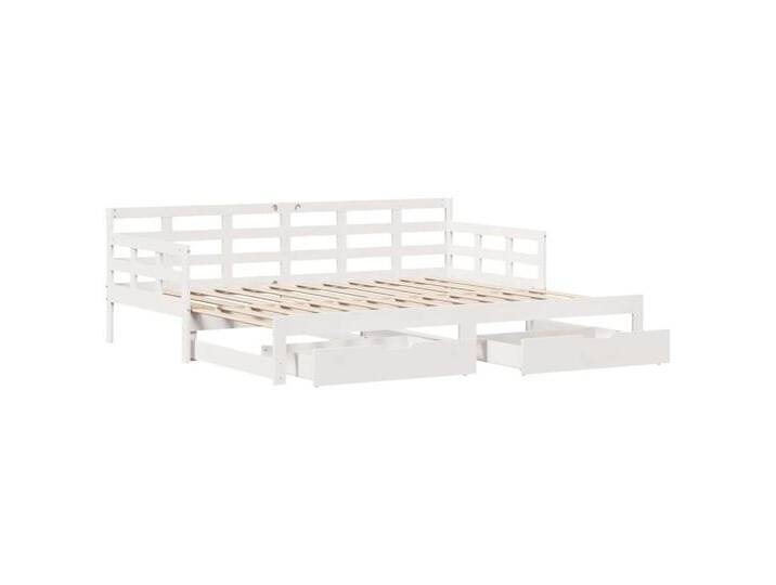 vidaXL Bett Tagesbett Ausziehbar mit Schubladen ohne Matratze Weiß 90x190cm, WeiÃ von vidaXL