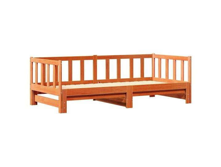 vidaXL Bett Ausziehbares Tagesbett Wachsbraun 2 x (90x190) cm, braun, Wachsbraun von vidaXL