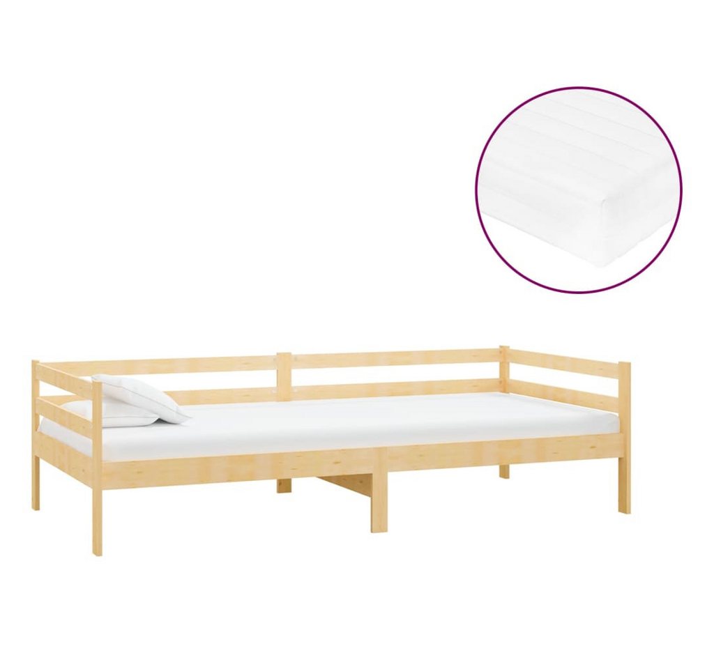 vidaXL Bett Tagesbett mit Matratze 90x200 cm Kiefer Massivholz vidaXL Bett Tagesbett mit Matratze 90x200 cm Kiefer Massivholz von vidaXL