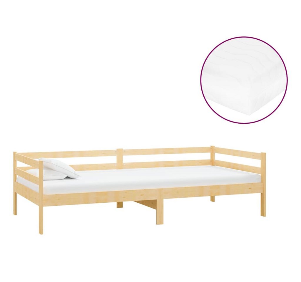 vidaXL Bett Tagesbett mit Matratze 90x200 cm Kiefer Massivholz vidaXL Bett Tagesbett mit Matratze 90x200 cm Kiefer Massivholz von vidaXL