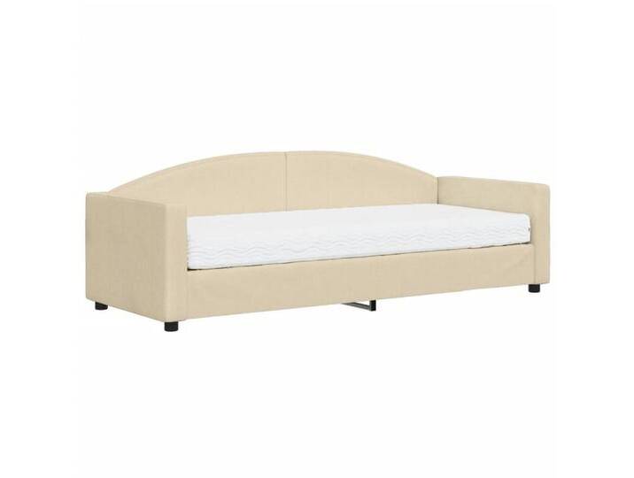 vidaXL Bett Tagesbett mit Matratze Creme 80x200 cm Stoff, mit Matratze, Creme vidaXL Bett Tagesbett mit Matratze Creme 80x200 cm Stoff, mit Matratze, Creme von vidaXL
