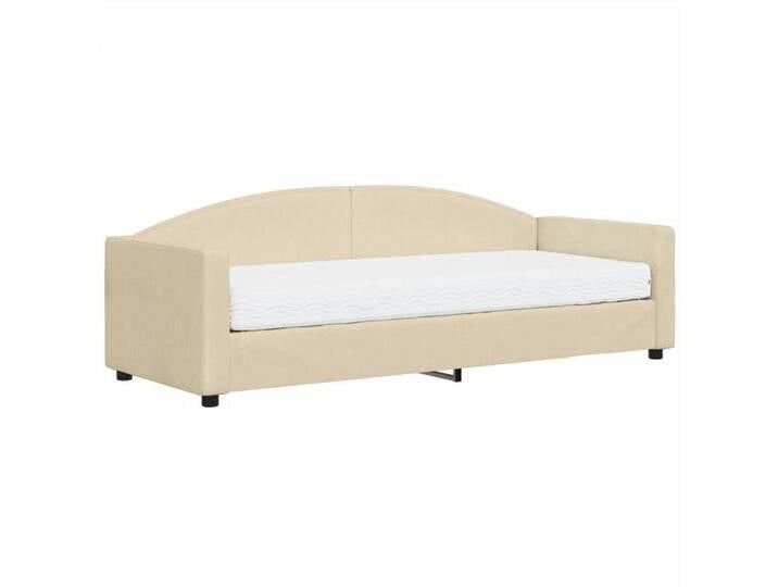 vidaXL Bett Tagesbett mit Matratze Creme 80x200 cm Stoff, mit Matratze, Creme von vidaXL