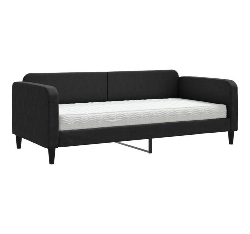 vidaXL Bett Tagesbett mit Matratze Schwarz 90x200 cm Stoff von vidaXL