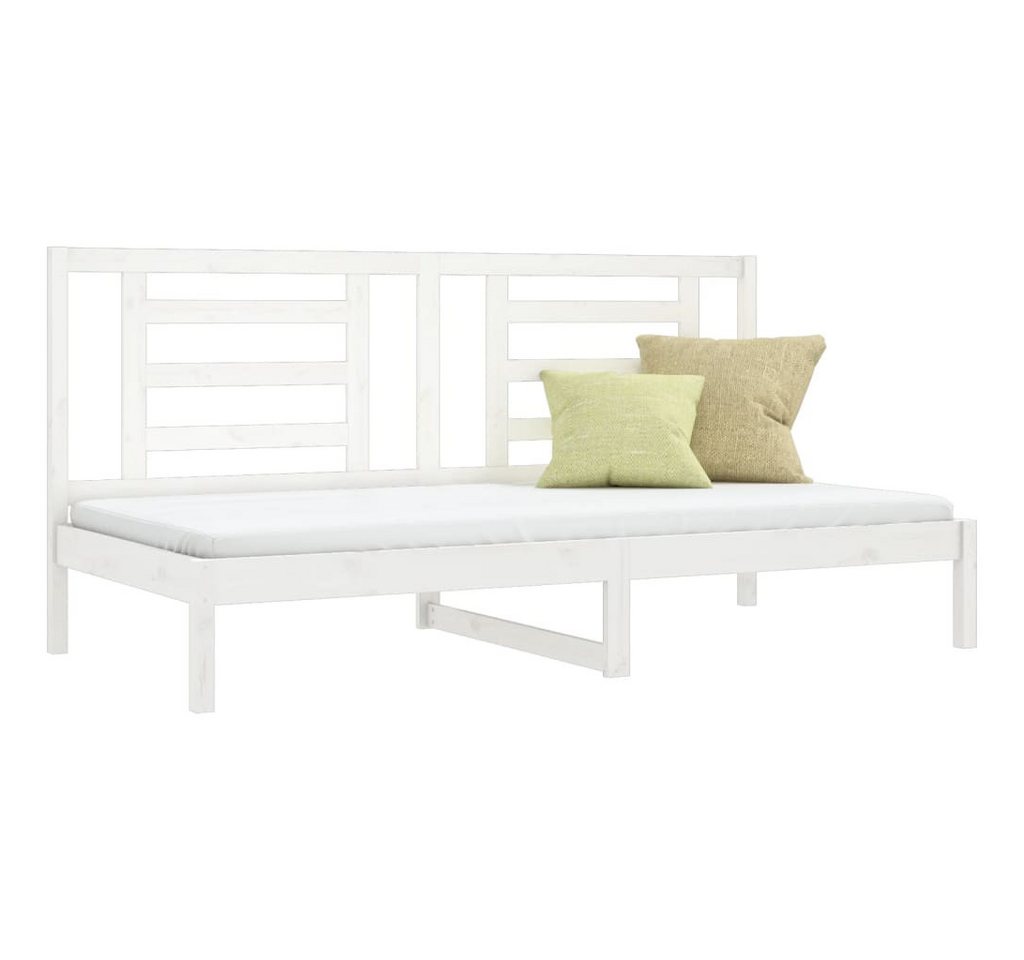 vidaXL Bett Tagesbett ohne Matratze Weiß 90x200 cm Massivholz Kiefer von vidaXL