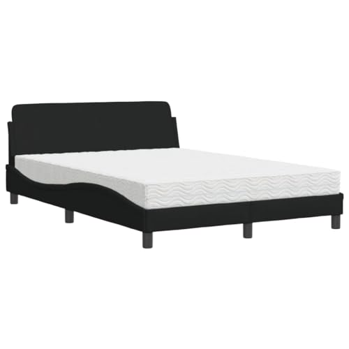vidaXL Bett mit Matratze Schwarz 120x200 cm Stoff von vidaXL