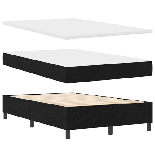 vidaXL Boxspringbett mit Matratze & Bank Schwarz 120x190 cm Stoff von vidaXL