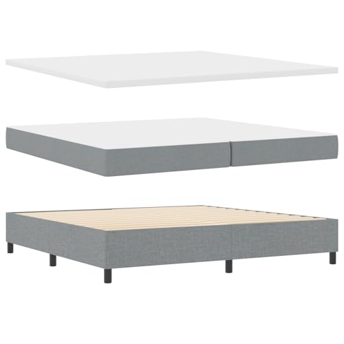 vidaXL Boxspringbett mit Matratze & Bank Hellgrau 200x200 cm Stoff vidaXL Boxspringbett mit Matratze & Bank Hellgrau 200x200 cm Stoff von vidaXL