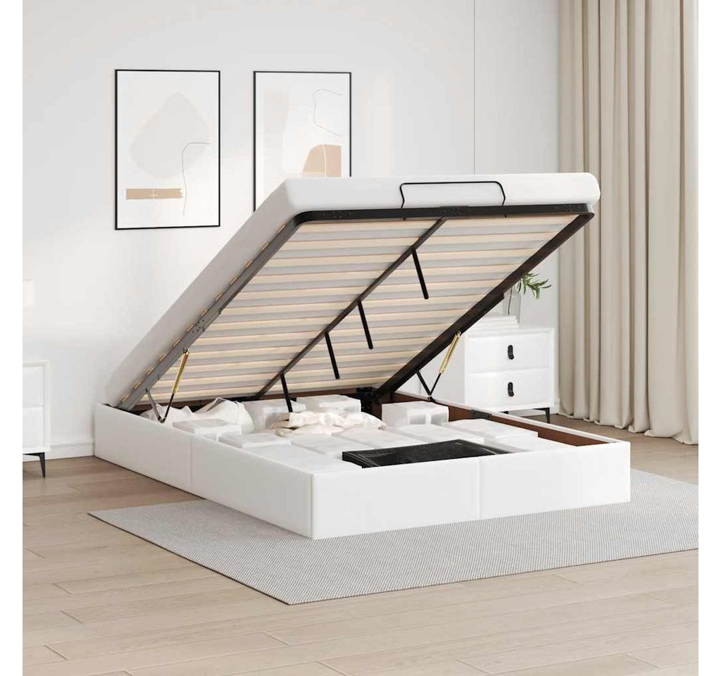 vidaXL Bett, Ottoman-Bett ohne Matratze Weiß 140x200 cm Kunstleder vidaXL Bett, Ottoman-Bett ohne Matratze Weiß 140x200 cm Kunstleder von vidaXL