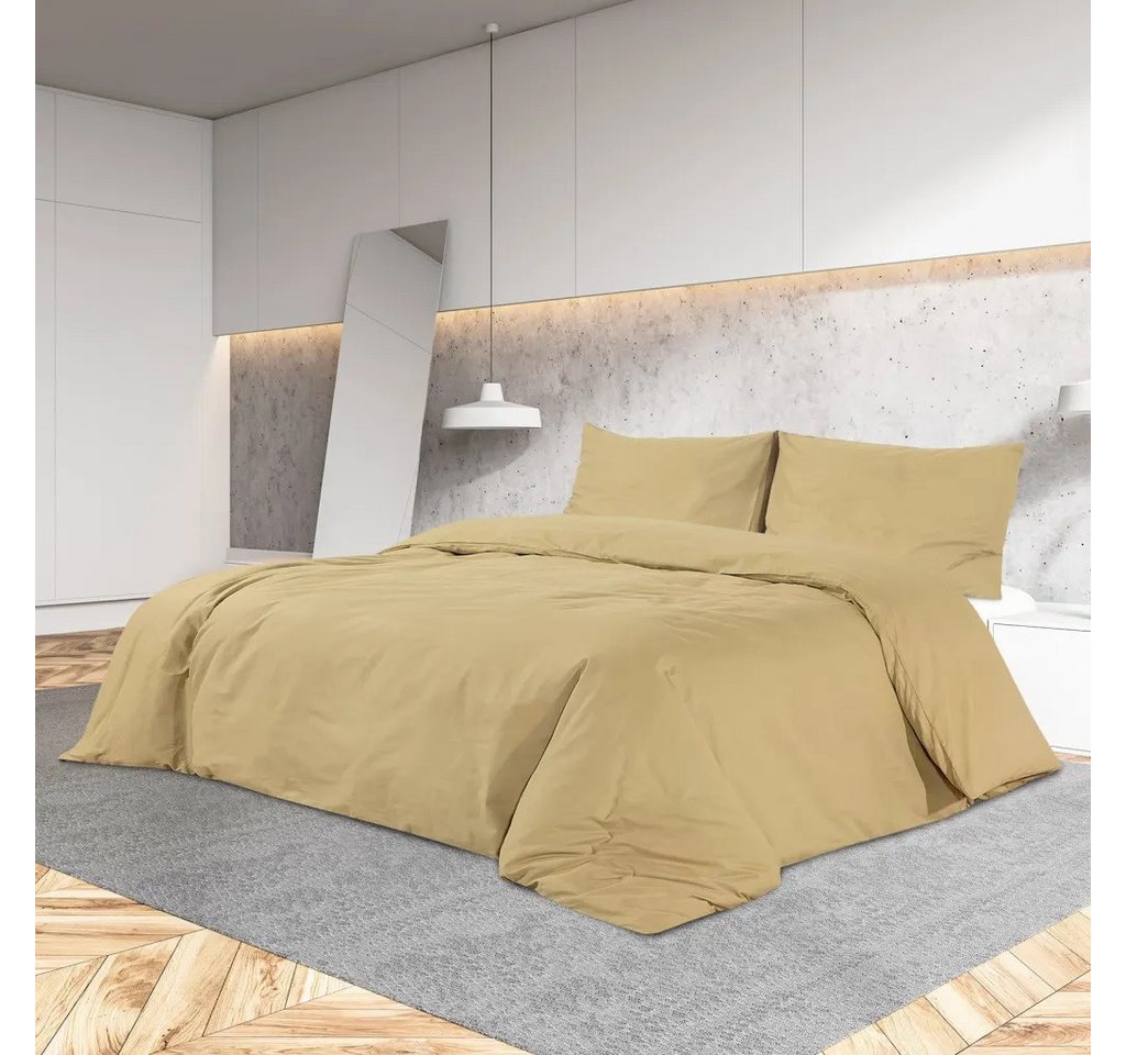 vidaXL Bettbezug vidaXL Bettwäsche-Set Taupe 220x240 cm Leichte Mikrofaser von vidaXL