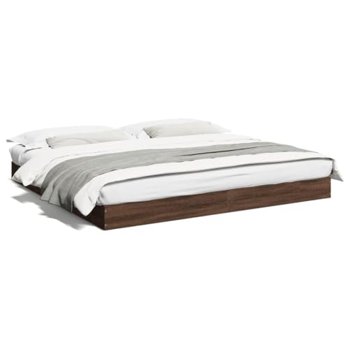vidaXL Bettgestell, Bett Doppelbett für Schlafzimmer, Bettrahmen mit Lattenrost, Schlafzimmerbett Modernes Design, Braun Eichen-Optik 180x200cm Holzwerkstoff vidaXL Bettgestell, Bett Doppelbett für Schlafzimmer, Bettrahmen mit Lattenrost, Schlafzimmerbett Modernes Design, Braun Eichen-Optik 180x200cm Holzwerkstoff von vidaXL