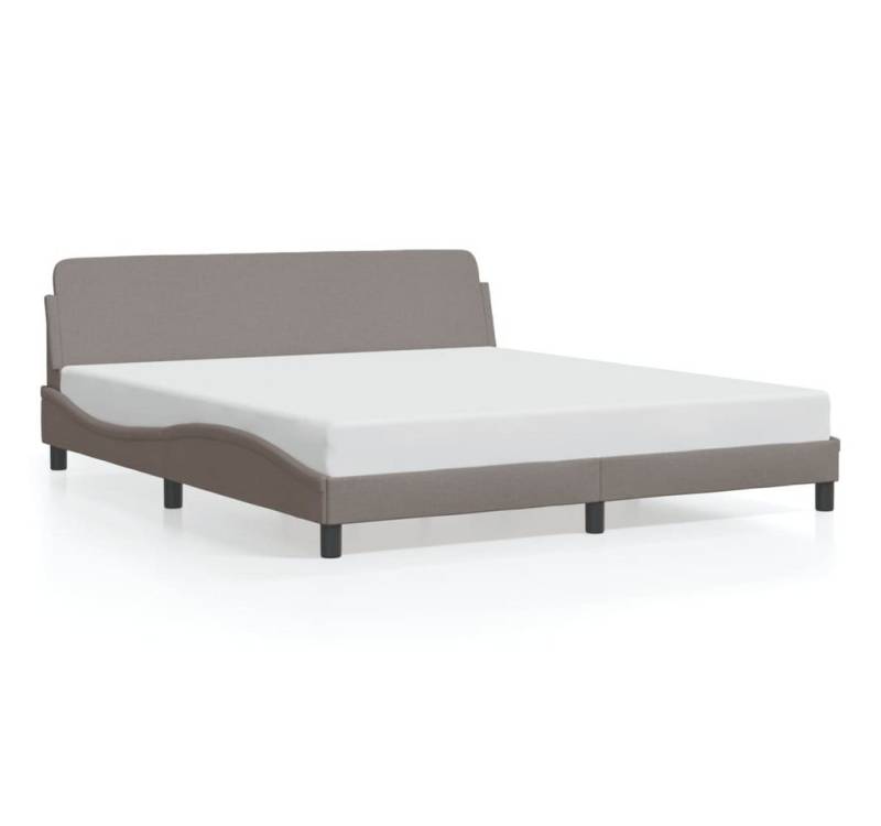 vidaXL Bettgestell, Bettrahmen mit Kopfteil Taupe 180x200 cm Stoff von vidaXL