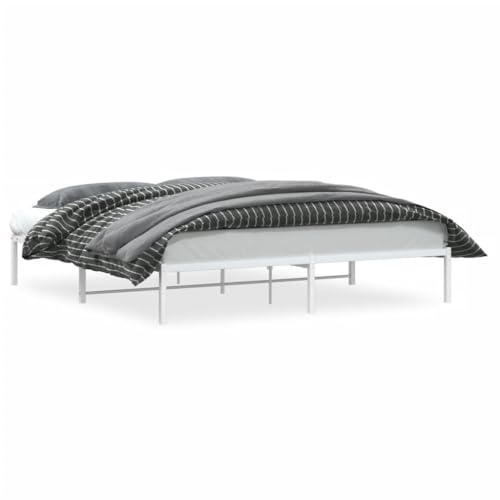 vidaXL Bettgestell, Bettrahmen mit Lattenrost, Bett Gästebett mit Stauraum, Metallbett Doppelbett Schlafzimmerbett, Weiß 180x200cm Metall vidaXL Bettgestell, Bettrahmen mit Lattenrost, Bett Gästebett mit Stauraum, Metallbett Doppelbett Schlafzimmerbett, Weiß 180x200cm Metall von vidaXL
