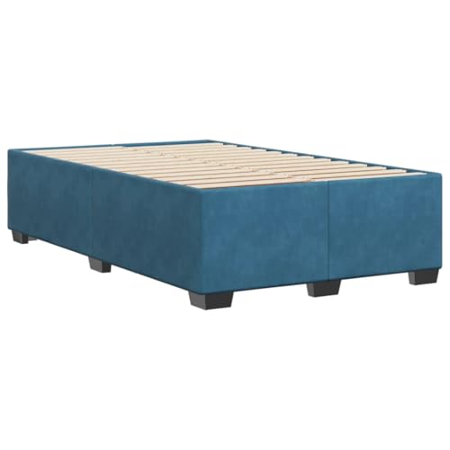 vidaXL Bettgestell, Bettrahmen mit Lattenrost, Polsterbett Bett für Schlafzimmer, Doppelbett Schlafzimmerbett, Blau 120x200cm Samt vidaXL Bettgestell, Bettrahmen mit Lattenrost, Polsterbett Bett für Schlafzimmer, Doppelbett Schlafzimmerbett, Blau 120x200cm Samt von vidaXL