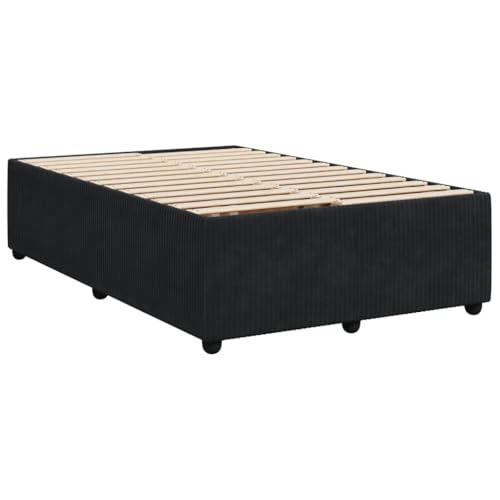 vidaXL Bettgestell, Polsterbett Bett für Schlafzimmer, Bettrahmen mit Lattenrost, Doppelbett Schlafzimmerbett, Schwarz 120x190cm Samt vidaXL Bettgestell, Polsterbett Bett für Schlafzimmer, Bettrahmen mit Lattenrost, Doppelbett Schlafzimmerbett, Schwarz 120x190cm Samt von vidaXL