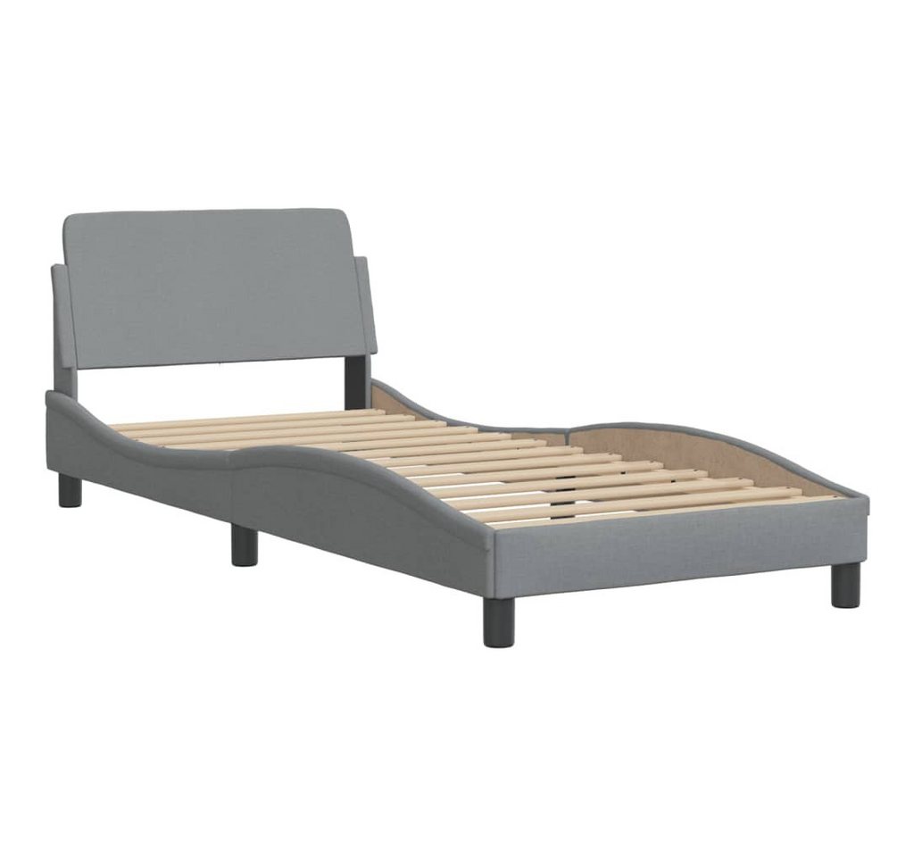 vidaXL Bettgestell Bettgestell mit Kopfteil Hellgrau 90x200 cm Stoff Bett Bettgestell von vidaXL