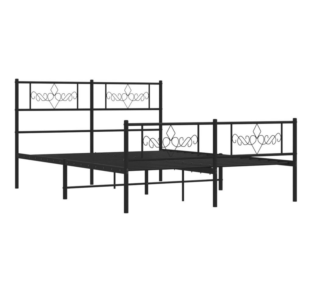 vidaXL Bettgestell Bettrahmen mit Kopf- und Fußteil Metall Schwarz 140x200 cm Bett Bettge vidaXL Bettgestell Bettrahmen mit Kopf- und Fußteil Metall Schwarz 140x200 cm Bett Bettge von vidaXL