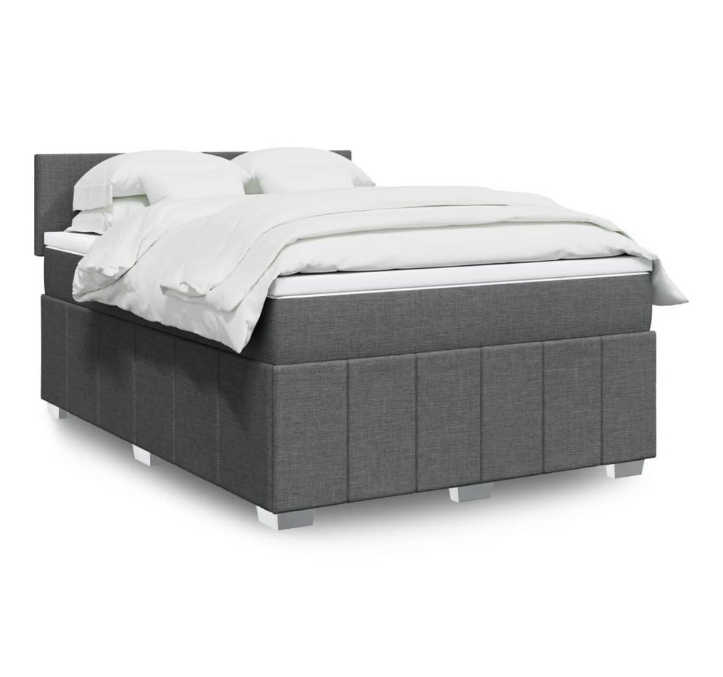 vidaXL Bettgestell Boxspringbett mit Matratze Dunkelgrau 140x200 cm Stoff Bett Bettgestel vidaXL Bettgestell Boxspringbett mit Matratze Dunkelgrau 140x200 cm Stoff Bett Bettgestel von vidaXL