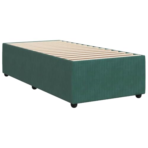 vidaXL Bettgestell, Bettrahmen mit Lattenrost, Einzelbett Polsterbett für Schlafzimmer, Bett Schlafzimmerbett, Dunkelgrün 90x200cm Samt vidaXL Bettgestell, Bettrahmen mit Lattenrost, Einzelbett Polsterbett für Schlafzimmer, Bett Schlafzimmerbett, Dunkelgrün 90x200cm Samt von vidaXL