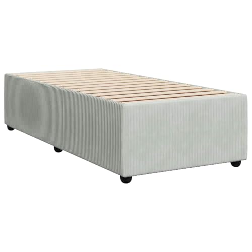vidaXL Bettgestell, Bettrahmen mit Lattenrost, Einzelbett Polsterbett für Schlafzimmer, Bett Schlafzimmerbett, Hellgrau 100x200cm Samt von vidaXL