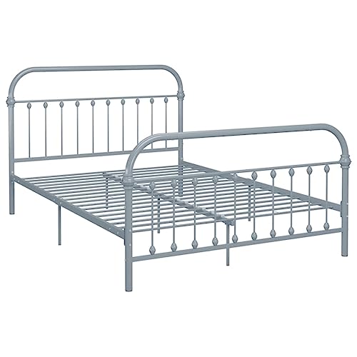 vidaXL Bettgestell Klassisch Metallbett Bett Doppelbett Schlafzimmerbett Bettrahmen Lattenrost Ehebett Schlafzimmermöbel Grau Metall 160x200cm vidaXL Bettgestell Klassisch Metallbett Bett Doppelbett Schlafzimmerbett Bettrahmen Lattenrost Ehebett Schlafzimmermöbel Grau Metall 160x200cm von vidaXL