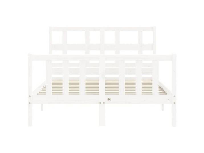 vidaXL Bettgestell Massivholzbett mit Kopfteil Weiß 140x200 cm Bett Bettgestell, weiß vidaXL Bettgestell Massivholzbett mit Kopfteil Weiß 140x200 cm Bett Bettgestell, weiß von vidaXL