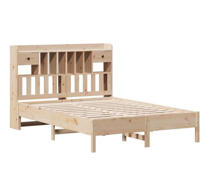 vidaXL Bettgestell Massivholzbett mit Regal ohne Matratze 140x200 cm Kiefer Bett Bettgest von vidaXL