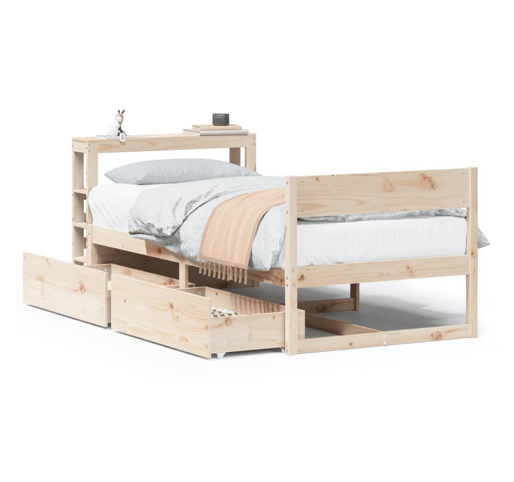 vidaXL Bettgestell Massivholzbett ohne Matratze 90x200 Kiefernholz Bett Bettgestell von vidaXL