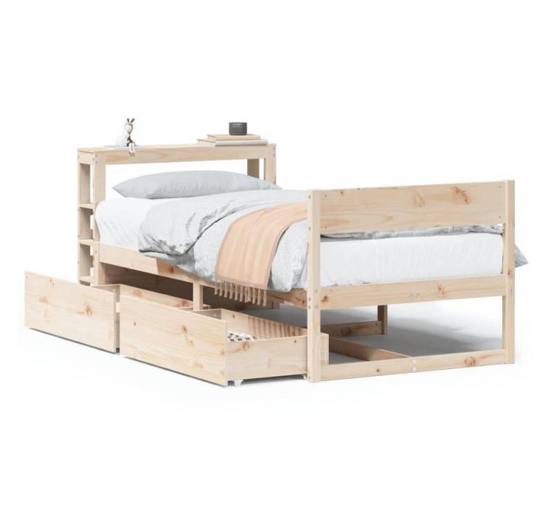 vidaXL Bettgestell Massivholzbett ohne Matratze 90x200 Kiefernholz Bett Bettgestell von vidaXL