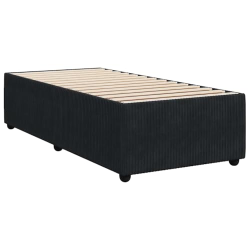 vidaXL Bettgestell, Bettrahmen mit Lattenrost, Einzelbett Polsterbett für Schlafzimmer, Bett Schlafzimmerbett, Schwarz 100x200cm Samt von vidaXL