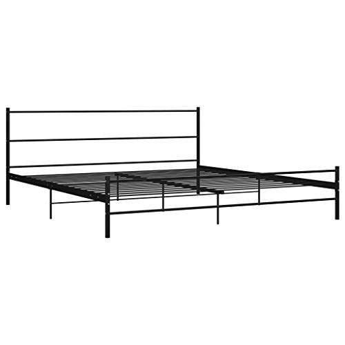 vidaXL Bettgestell Zeitloses Design Metallbett Bett Schlafzimmerbett Doppelbett Schlafzimmermöbel Ehebett Bettrahmen Schwarz Metall 200x200cm vidaXL Bettgestell Zeitloses Design Metallbett Bett Schlafzimmerbett Doppelbett Schlafzimmermöbel Ehebett Bettrahmen Schwarz Metall 200x200cm von vidaXL