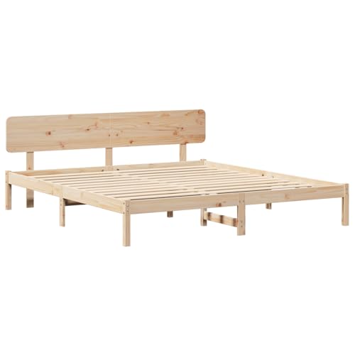 vidaXL Bettgestell mit Kopfteil 180x200 cm Massivholz Kiefer von vidaXL
