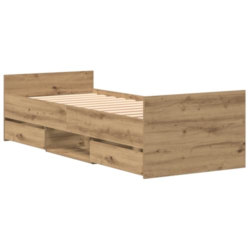 vidaXL Bettgestell ohne Matratze Artisan Eiche 75x190 cm Holzwerkstoff vidaXL Bettgestell ohne Matratze Artisan Eiche 75x190 cm Holzwerkstoff von vidaXL