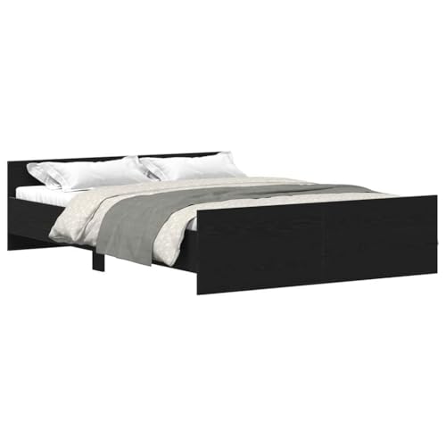 vidaXL Bettgestell ohne Matratze Schwarz Eichen-Optik 140x200 cm von vidaXL