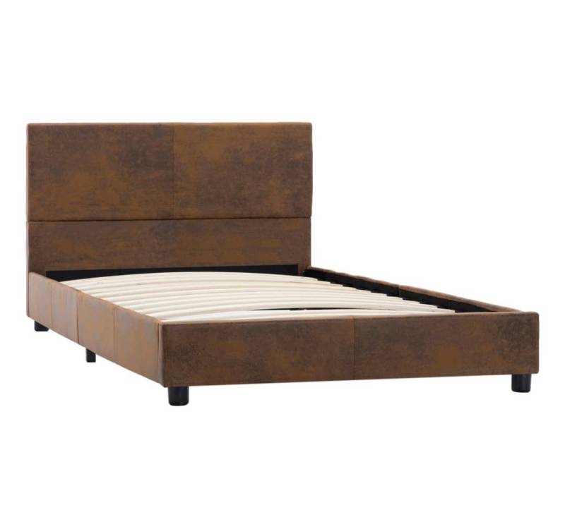 vidaXL Bettgestell, Bettrahmen Braun Wildleder-Optik 100x200 cm von vidaXL