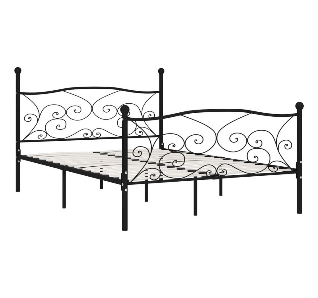 vidaXL Bettgestell, Bettrahmen mit Lattenrost Schwarz Metall 120 × 200 cm vidaXL Bettgestell, Bettrahmen mit Lattenrost Schwarz Metall 120 × 200 cm von vidaXL