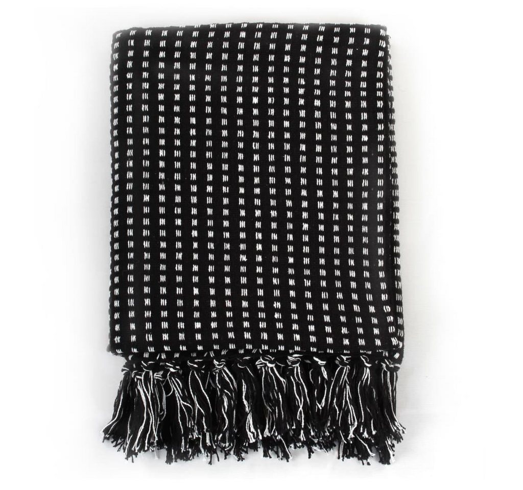 vidaXL Bettüberwurf, Überwurf Baumwolle Kariert 160x210 cm Schwarz vidaXL Bettüberwurf, Überwurf Baumwolle Kariert 160x210 cm Schwarz von vidaXL