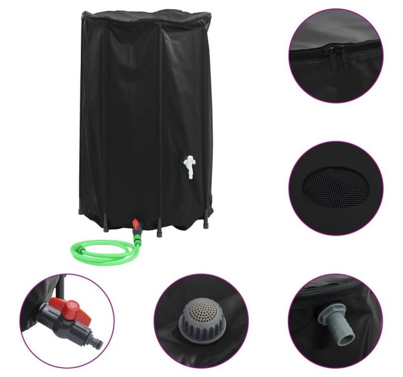 vidaXL Bewässerungssystem Wassertank mit Wasserhahn Faltbar 500 L PVC, (1-tlg) von vidaXL