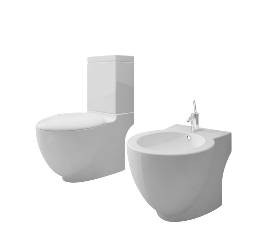vidaXL Bidet Toiletten & Bidet Set Weiß Keramik von vidaXL