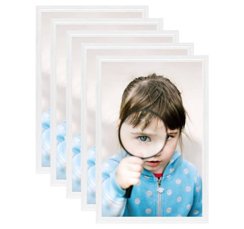 vidaXL Bilderrahmen Bilderrahmen Collage 5 Stk für Tisch Weiß 21x29,7 cm MDF von vidaXL