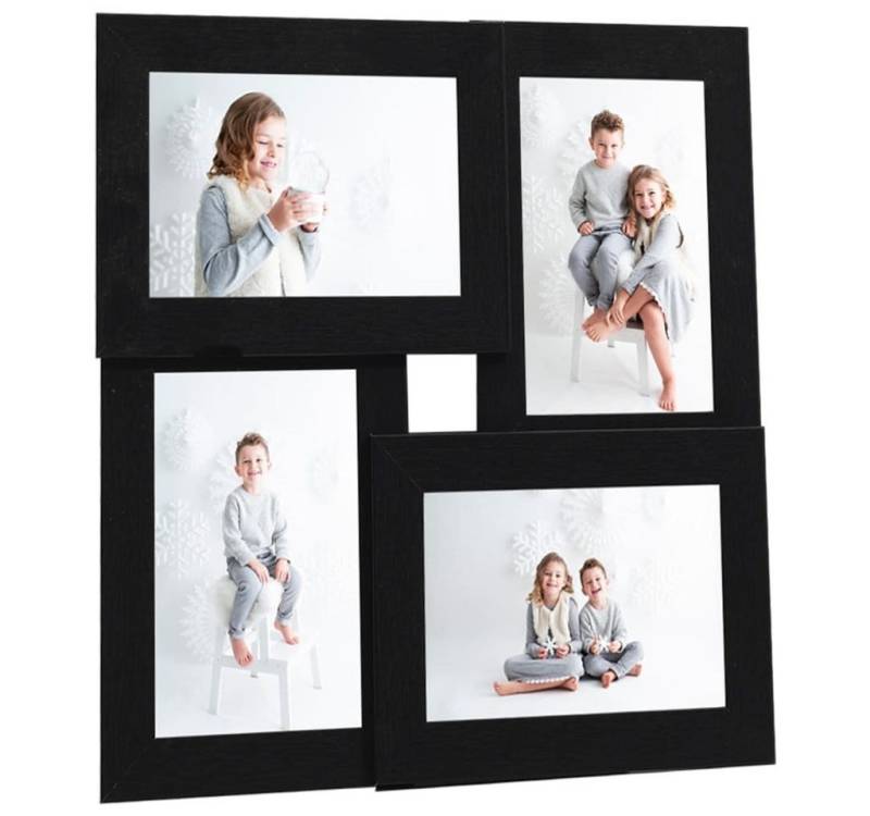 vidaXL Bilderrahmen Collage Bilderrahmen für 4x10x15 cm Fotos Schwarz MDF von vidaXL
