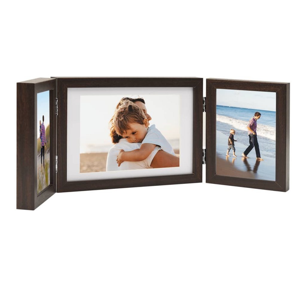vidaXL Bilderrahmen Dreifach-Bilderrahmen Collage Dunkelbraun 28x18 cm 2x13x18 cm vidaXL Bilderrahmen Dreifach-Bilderrahmen Collage Dunkelbraun 28x18 cm 2x13x18 cm von vidaXL