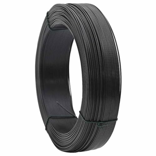 vidaXL Bindedraht Spanndraht Blumendraht Wildzaun Gartenzaun Maschendrahtzaun Zaun Draht Basteldraht Zaundraht 250m 1,4/2mm Stahl Anthrazit von vidaXL