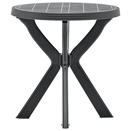 vidaXL Bistrotisch Gartentisch Balkontisch Beistelltisch Stehtisch Terrassentisch Campingtisch Esstisch Tisch Anthrazit Ø70cm Kunststoff von vidaXL