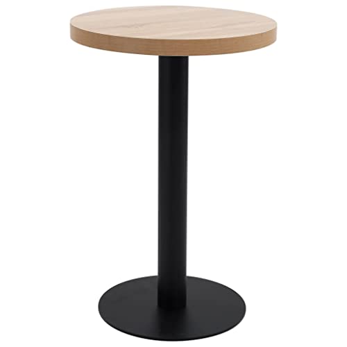 vidaXL Bistrotisch für 2 Personen Bartisch Bartresen Stehtisch Esstisch Tisch Tresentisch Küchentisch Partytisch Hellbraun 50cm MDF von vidaXL